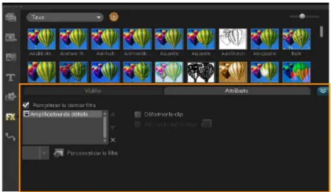 COREL Photo Video Suite X6 - Panneau Options de l'étape Éditer - 1