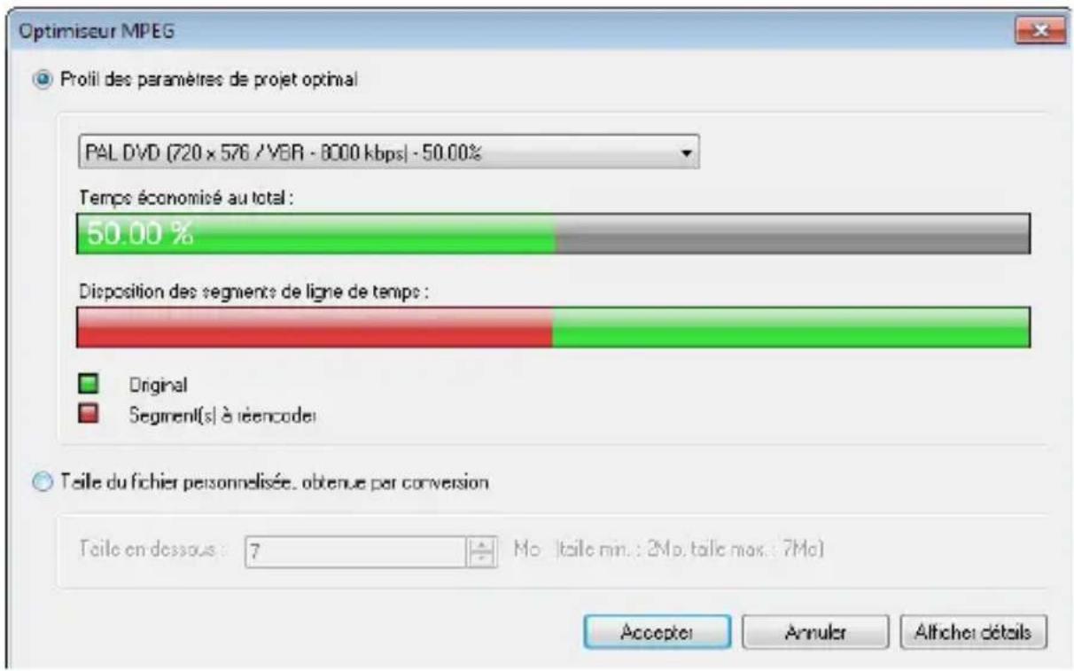 COREL Photo Video Suite X6 - Pour lancer la boîte de dialogue de l'Optimiseur MPEG - 1