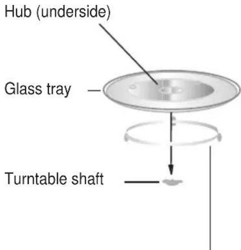 Hub (underside) Glass tray Turntable shaft