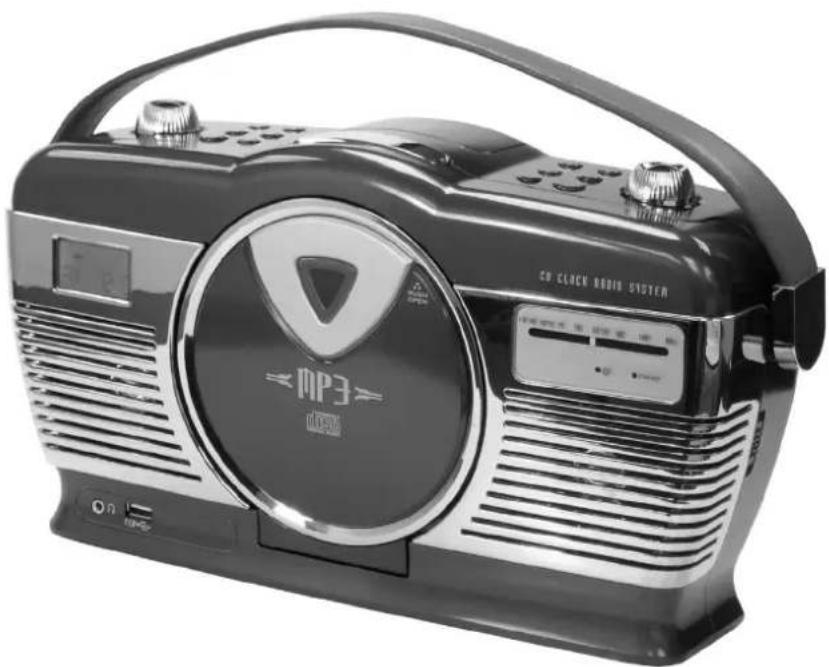 Ices ISCD33 - LECTEUR CD/MP3/USB RETRO PORTABLE AVEC RADIO - 1