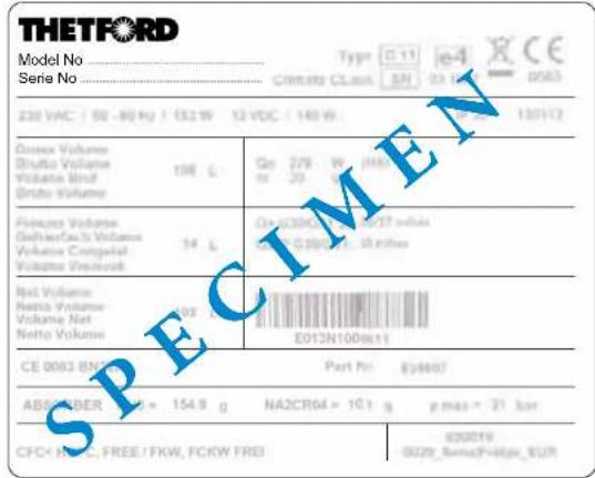 THETFORD N3112 - FOR GUARANTEE/SERVICE - 2