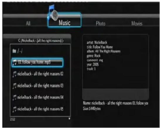 Fantec MMFHDL - Rechercher les fichiers musicaux - 1