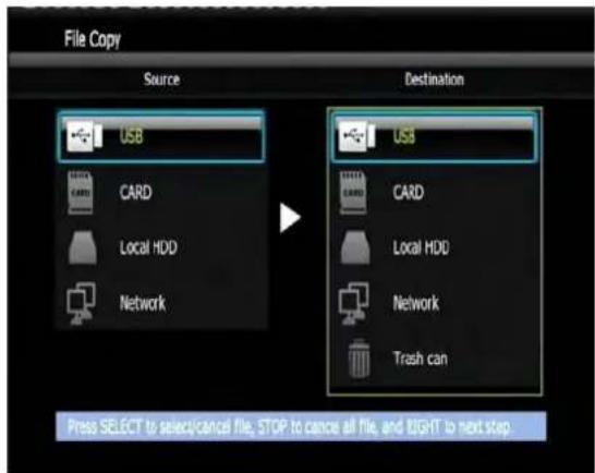 Fantec MMFHDL - Menu de copie de fichiers - 1