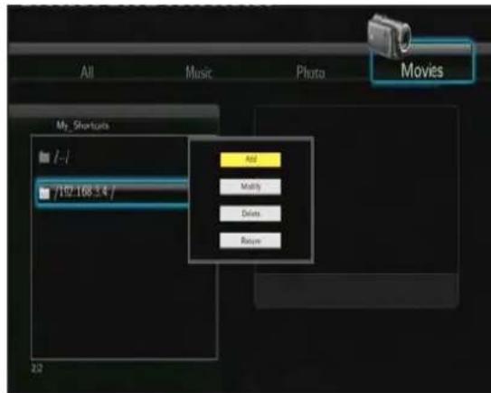 Fantec MMFHDL - Browsing through 'My_Shortcuts' - 1