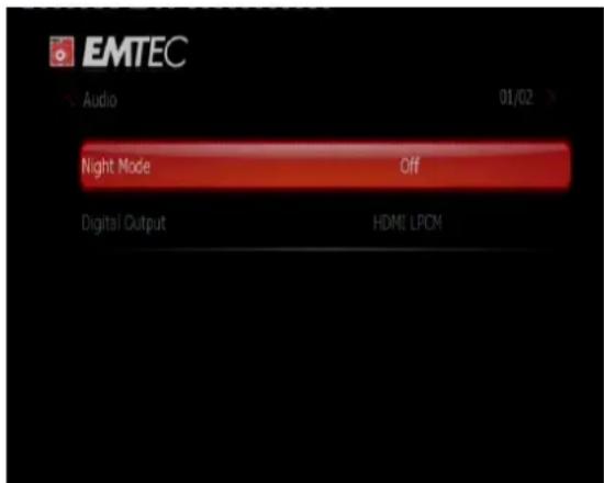 EMTEC Movie Cube V120H - Changement des paramètres audio - 1