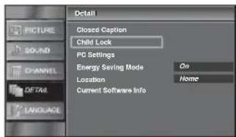 FUNAI LC195SLX - Use [Cursor ▲/▼] to select "Child Lock", then press [ENTER]. - 2