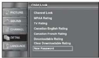 FUNAI LC195SLX - Use [Cursor ▲/▼] to select "New Password", then press [ENTER]. - 2