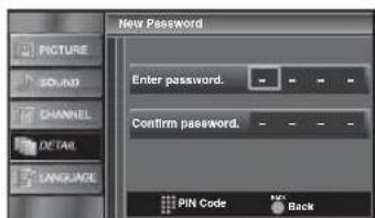 FUNAI LC320SLX - Press [the Number buttons] to enter the new 4-digit PIN Code. - 4
