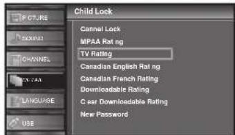 FUNAI LC427SSX - Use [Cursor ▲/▼] to select "TV Rating", then press [ENTER]. - 2