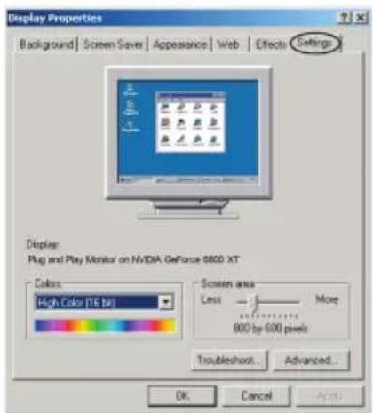ECS N9800GT1GMUF - Ajustar a frequência deactualização do monitor - 1