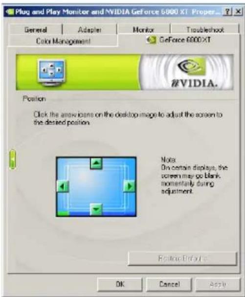 ECS N9800GT1GMUF - Screen Adjustment - 1