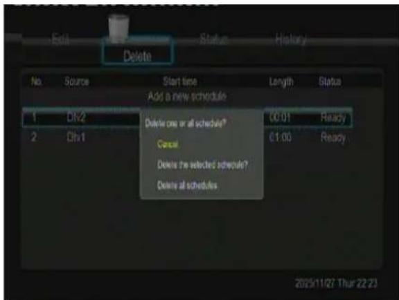 EMTEC Movie Cube D850H - Supprimer une programmation - 1