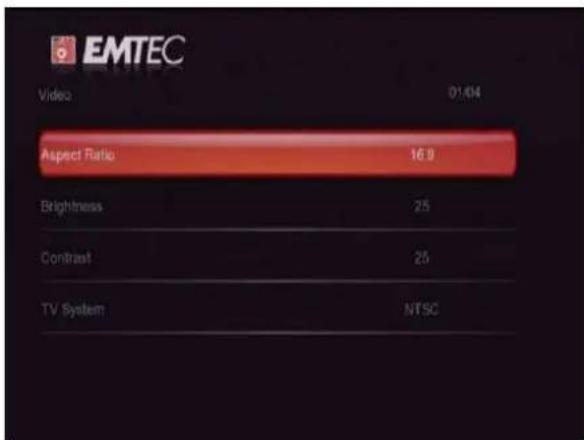 EMTEC Movie Cube D850H - Changement des paramétres video - 1