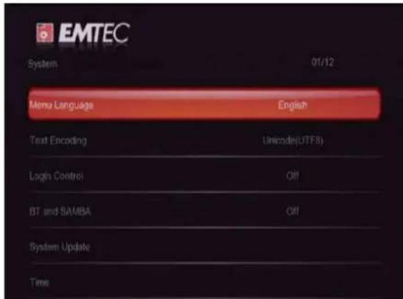 EMTEC Movie Cube D850H - Modifier les paramètres système - 1