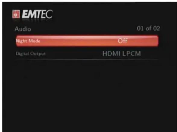 EMTEC EKLTVN200 - Changement des paramètres audio - 1