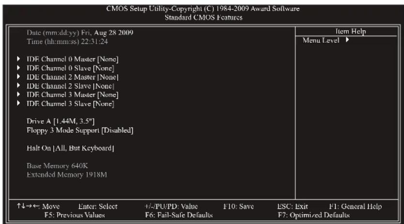 GIGABYTE GAMA74GMS2 - 2-4 Standard CMOS Features (标准CMOS设定) - 1