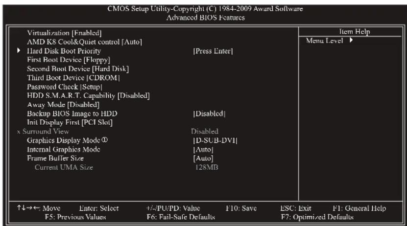 GIGABYTE GAMA74GMS2 - 2-5 Advanced BIOS Features (高级BIOS功能设定) - 1