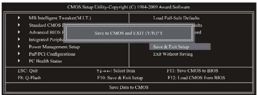 GIGABYTE GAMA74GMS2 - 2-13 Save & Exit Setup (保存设定值并退出设定程序) - 1