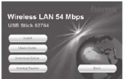 HAMA Wireless LAN USB Stick - Installing the driver and configuration program on Windows® - 2