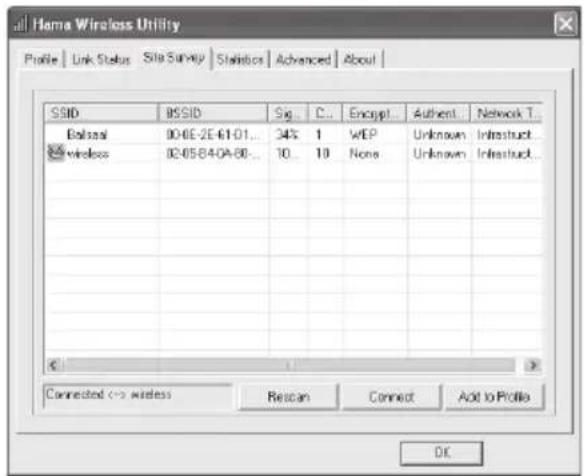 HAMA Wireless LAN USB Stick - Konfi gurationsprogrammet - introduktion og betjening under Windows - 3
