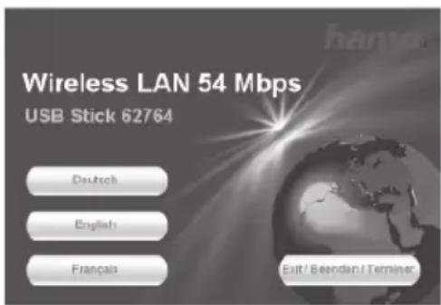HAMA Wireless LAN USB Stick - Installation du pilote et du programme de configuration sous Windows® - 1