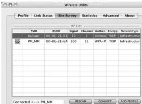 HAMA Wireless LAN USB Stick - Konfi gurationsprogrammet - introduktion og betjening under Mac OS X - 2