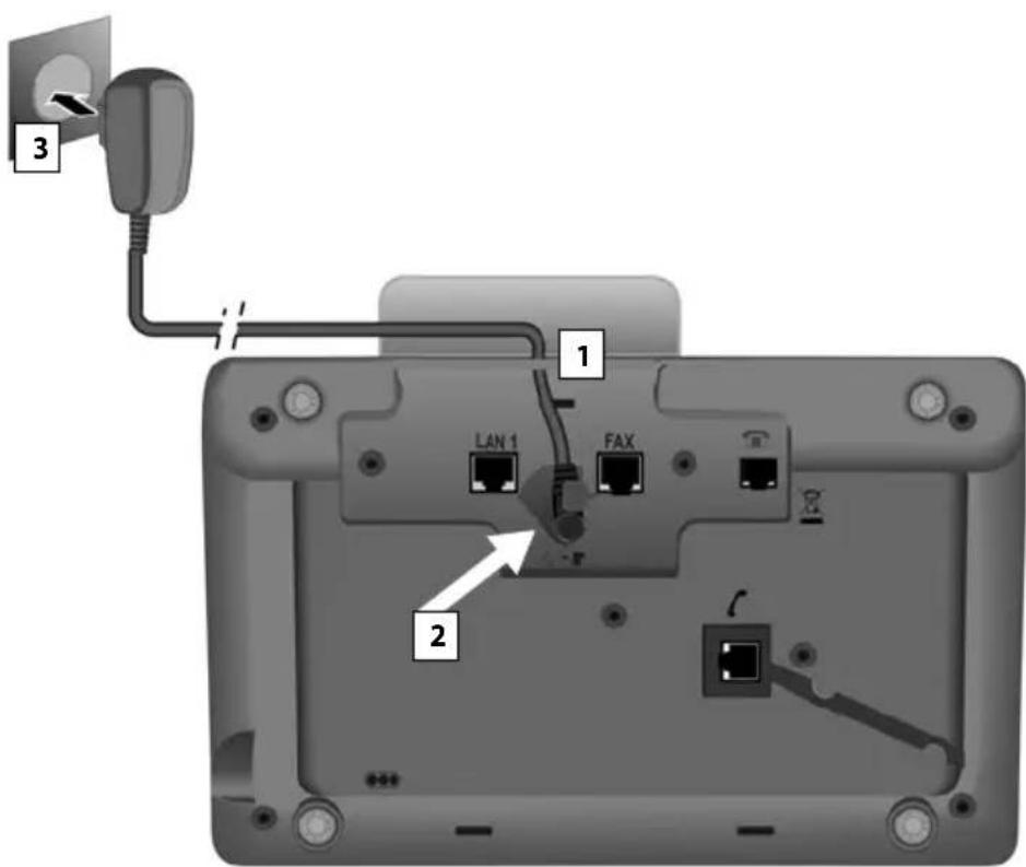 GIGASET DX600A ISDN - Raccordement de la base au secteur - 1