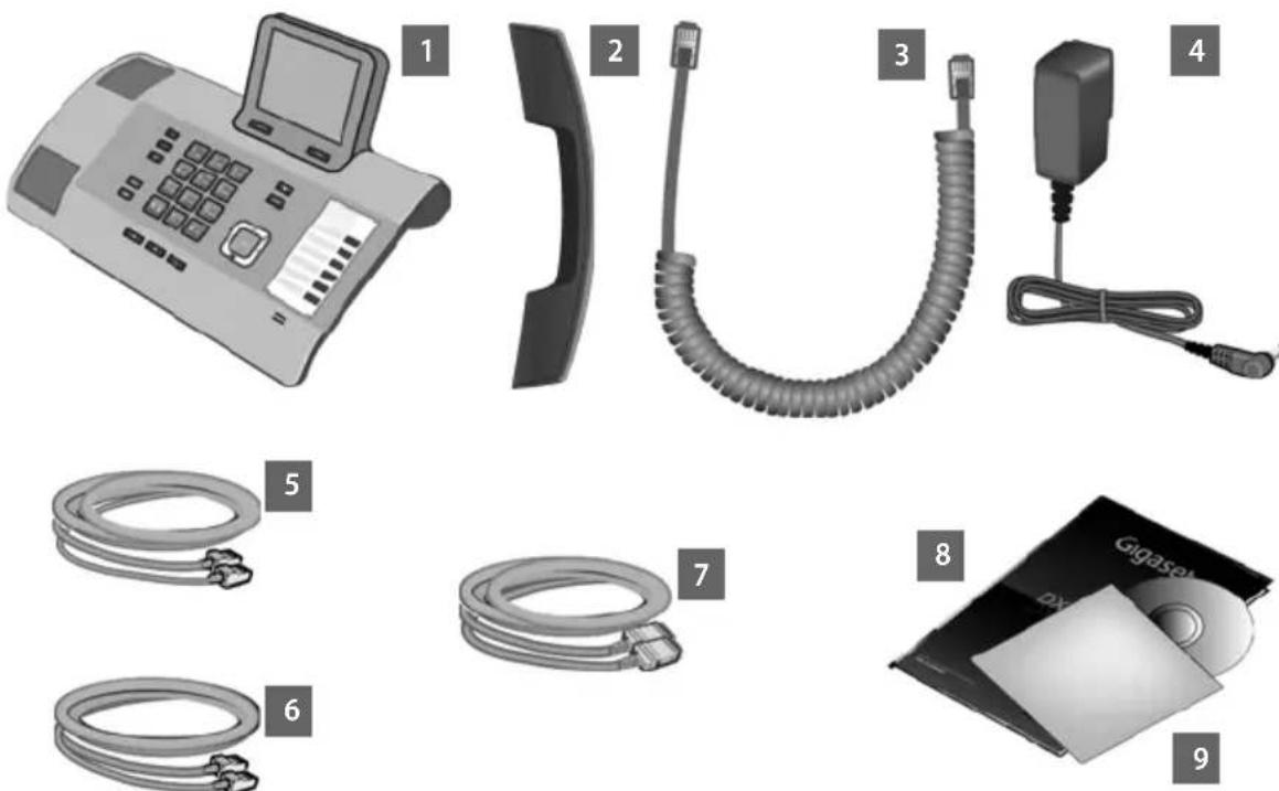 GIGASET DX600A ISDN - Vérification du contenu de l'emballage - 1