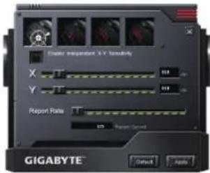 GIGABYTE M8000X - On-the-fly推拉式灵敏度调节钮&amp;灵敏度指令灯 - 1