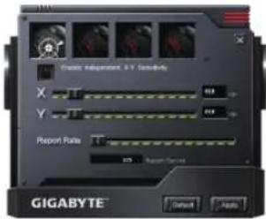 GIGABYTE M8000X - Sensibilité au vol &amp; indicateur de sensibilité apparente - 1