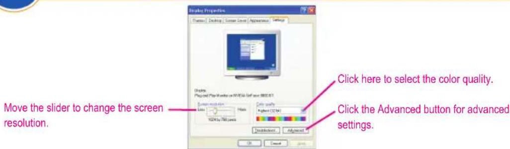 GIGABYTE GVN210D2512I - Introduction of the Display Properties Page - 1
