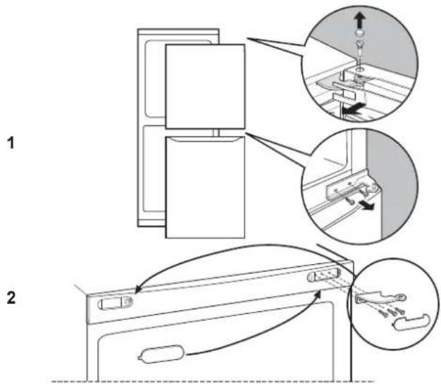HOTPOINT-ARISTON SBM 1823 VHA - Zmiana kierunku otwierania drzwi - 1