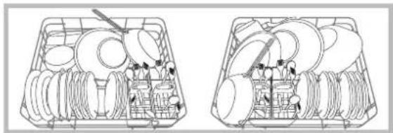 HOTPOINT-ARISTON LFT 228 AHA - Exemples de chargement du panier inférieur - 1