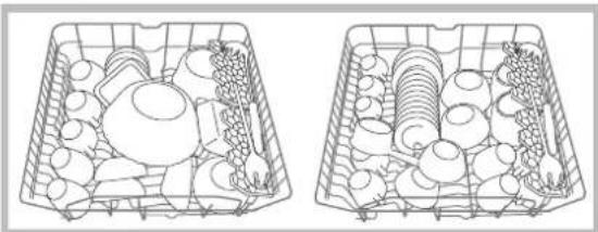 HOTPOINT-ARISTON LFT 228 AHA - Loading examples for the upper rack - 1