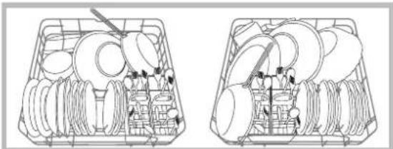 HOTPOINT-ARISTON LFT 228 AHA - Loading examples for the lower rack - 1