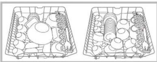 HOTPOINT-ARISTON LFT 228 AHA - Esempi di caricamento cesto superiore - 1