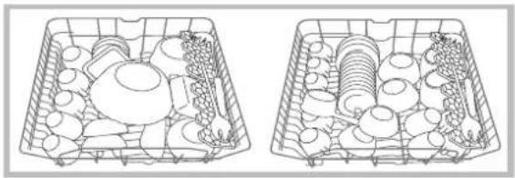 HOTPOINT-ARISTON LFT 228 AHA - Exemples de chargement du panier supérieur - 1
