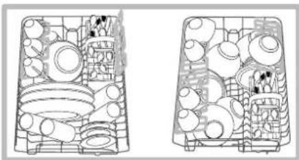 HOTPOINT-ARISTON LSF 935 X EUHA - Esempi di caricamento cesto superiore - 1