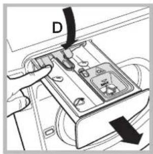 HOTPOINT-ARISTON Aqualtis ADS93D 69 EUA - Limpar a gaveta dos detergentes - 2