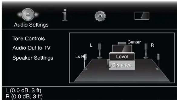 HARMAN KARDON BDS 600230 - Réglage des distances des enceintes : - 1