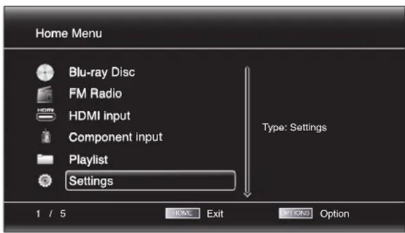 HARMAN KARDON BDS 776W230B2 - Menu Accueil (Home Menu) - 1