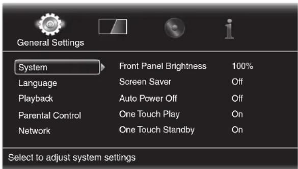 HARMAN KARDON BDS 776W230B2 - Réglages généraux (General Settings) - 1