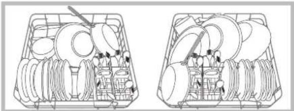 HOTPOINT-ARISTON LFS 114 IXHA - Ejemplos de cargo del cesto inferior - 1