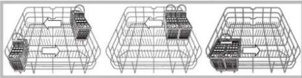 HOTPOINT-ARISTON LFS 114 IXHA - Cutlery basket positioning examples - 1