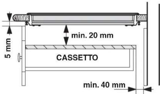 5 mm min. 20 mm CASSETTO min. 40 mm