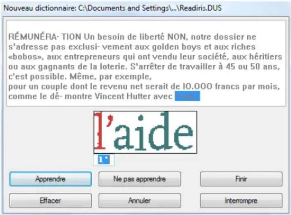IRIS Readiris Corporate 12 - Pour activer l'apprentissage interactif : - 1