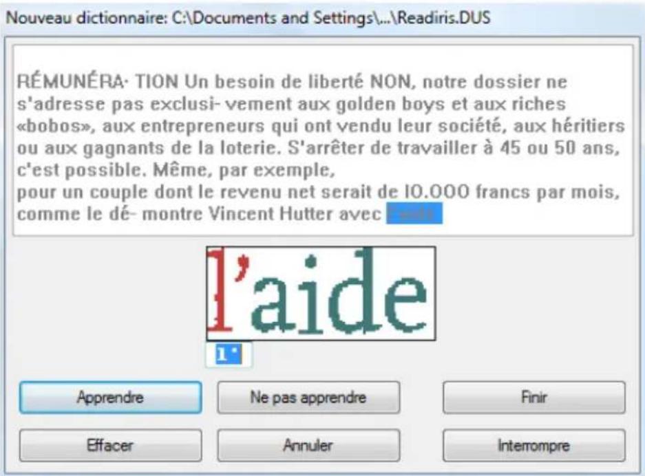 IRIS Readiris Pro 12 - Pour activer l'apprentissage interactif : - 1
