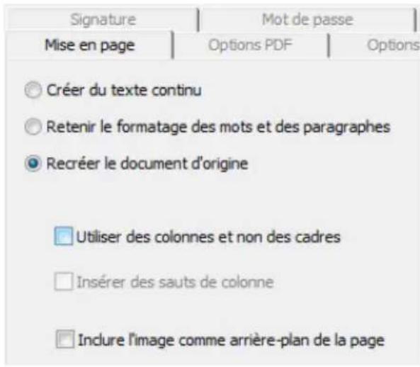 IRIS Readiris Pro 12 - Options de mise en page - 1