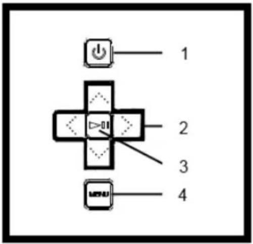 INTENSO Photo Basr - 1) Distribución de botones del dorso del aparato - 1