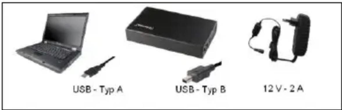 INTENSO Memory Tower - Verbinden der Festplatte: - 1